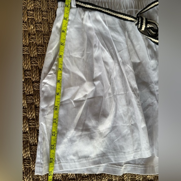 NWT CELLABIE High Waist Pleated White Cotton Shorts Size XL - Picture 8 of 9